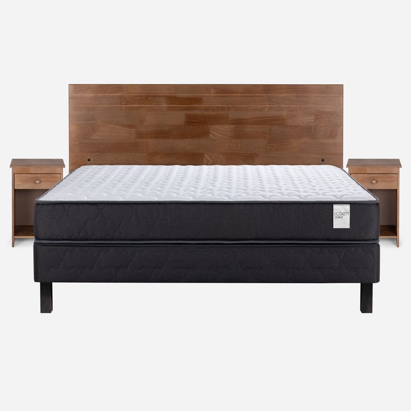 ROSEN - Cama Europea Wave 2 Plazas 150x190 cm+Muebles Tabor Caramelo