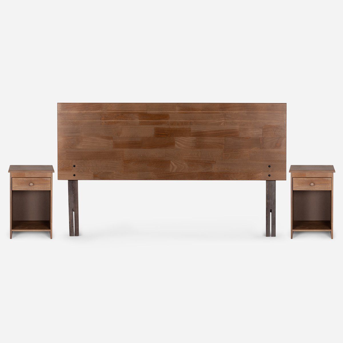 ROSEN - Cama Europea Wave 2 Plazas 150x190 cm+Muebles Tabor Caramelo