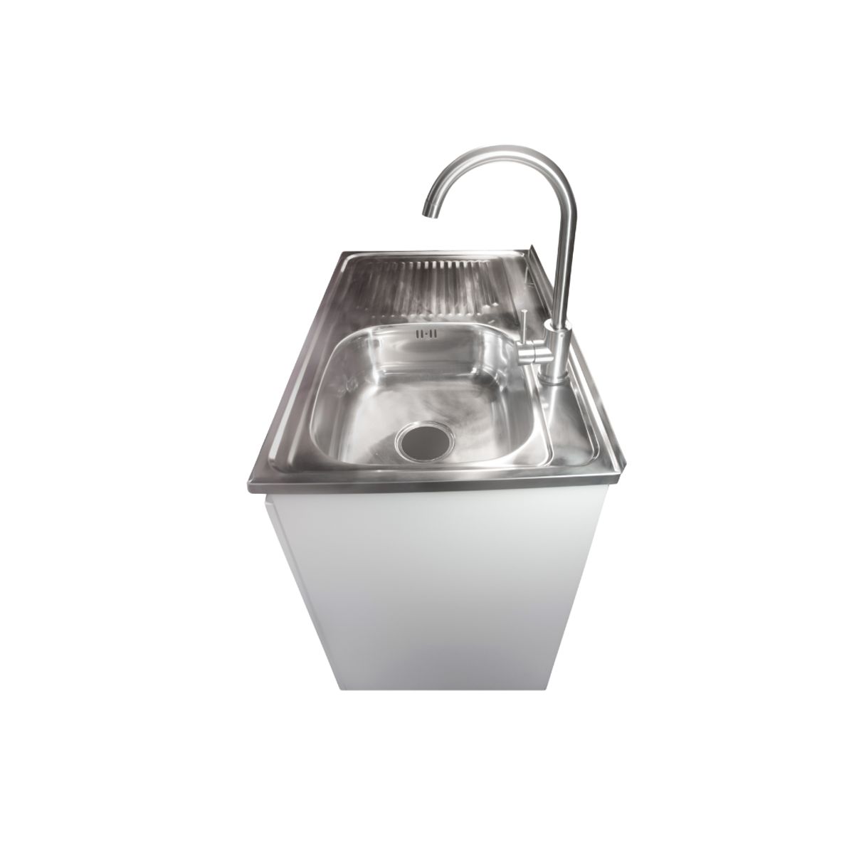 MODERN SPACE - Mueble Lavaplatos 80x50 Cm Termolaminado Blanco con Secador Izquierdo