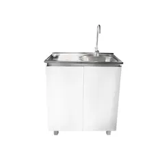 MODERN SPACE - Mueble Lavaplatos 80x50 Cm Termolaminado Blanco con Secador Izquierdo