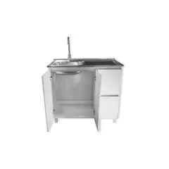 MODERN SPACE - Mueble Lavaplatos 100x50 Cm Termolaminado Blanco con Secador Derecho