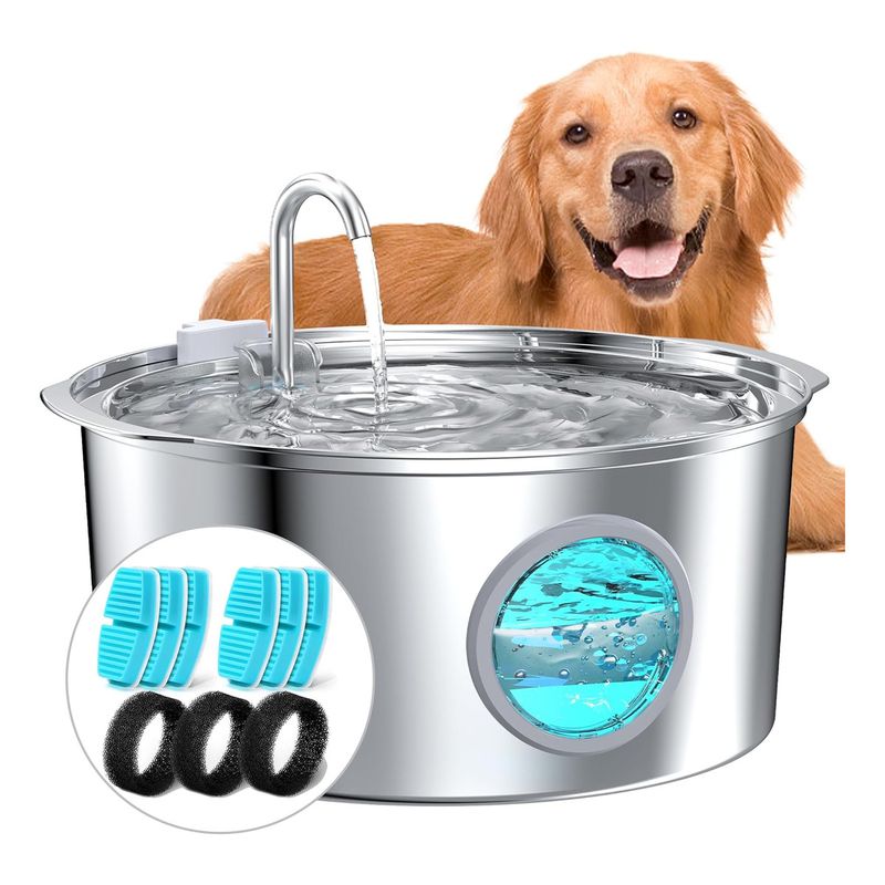 EVERSO - Bebedero Fuente De Agua Gatos Mascotas Automatico Acero 3L