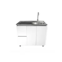 Mueble Lavaplatos 100x50 Cm Termolaminado Blanco con Secador Izquierdo