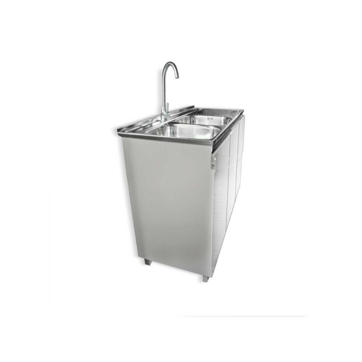 MODERN SPACE - Mueble Lavaplatos 120x50 Cm Termolaminado Blanco con Secador Derecho