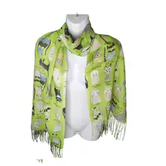 GENERICO - Bufanda Pañuelo Estampado De Gatitos Primavera-verano