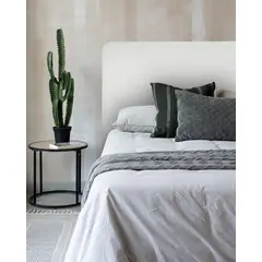 KABECEROS - RESPALDO CURVO - 2 PLAZAS - VELVET COLOR GRIS CLARO