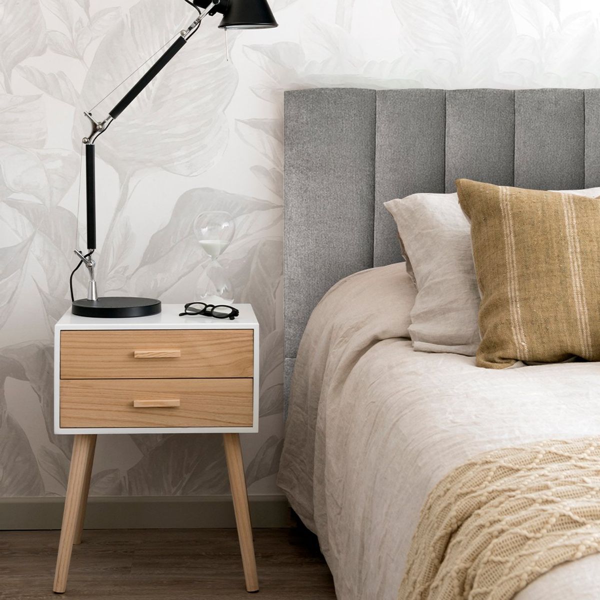 KABECEROS - RESPALDO TUBULAR - 1 PLAZA - VELVET COLOR GRIS