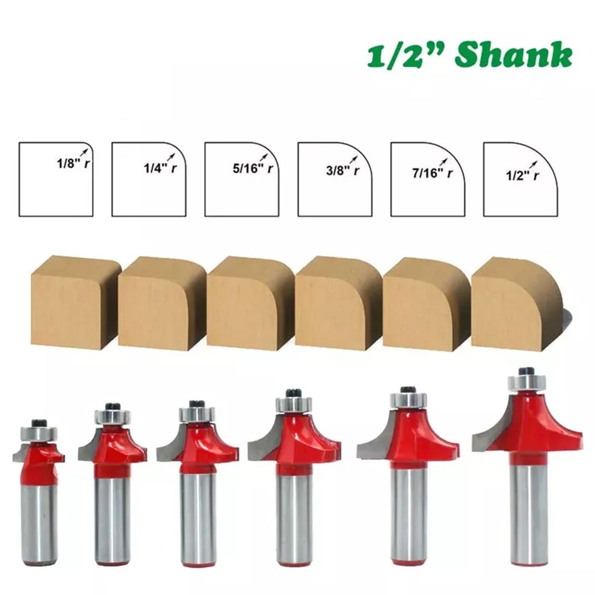 GENERICO - FRESA MADERA CUARTO RODON  VASTAGO ½