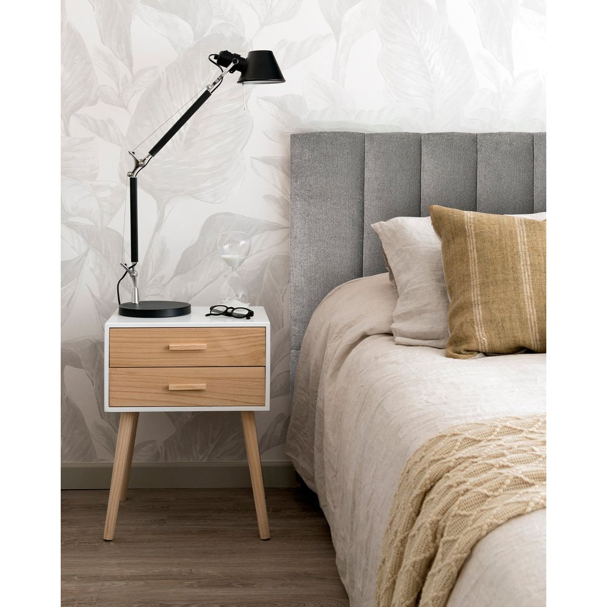 KABECEROS - RESPALDO TUBULAR - KING - VELVET COLOR GRIS