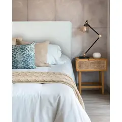 KABECEROS - RESPALDO CURVO - SÚPER KING - VELVET COLOR GRIS CLARO