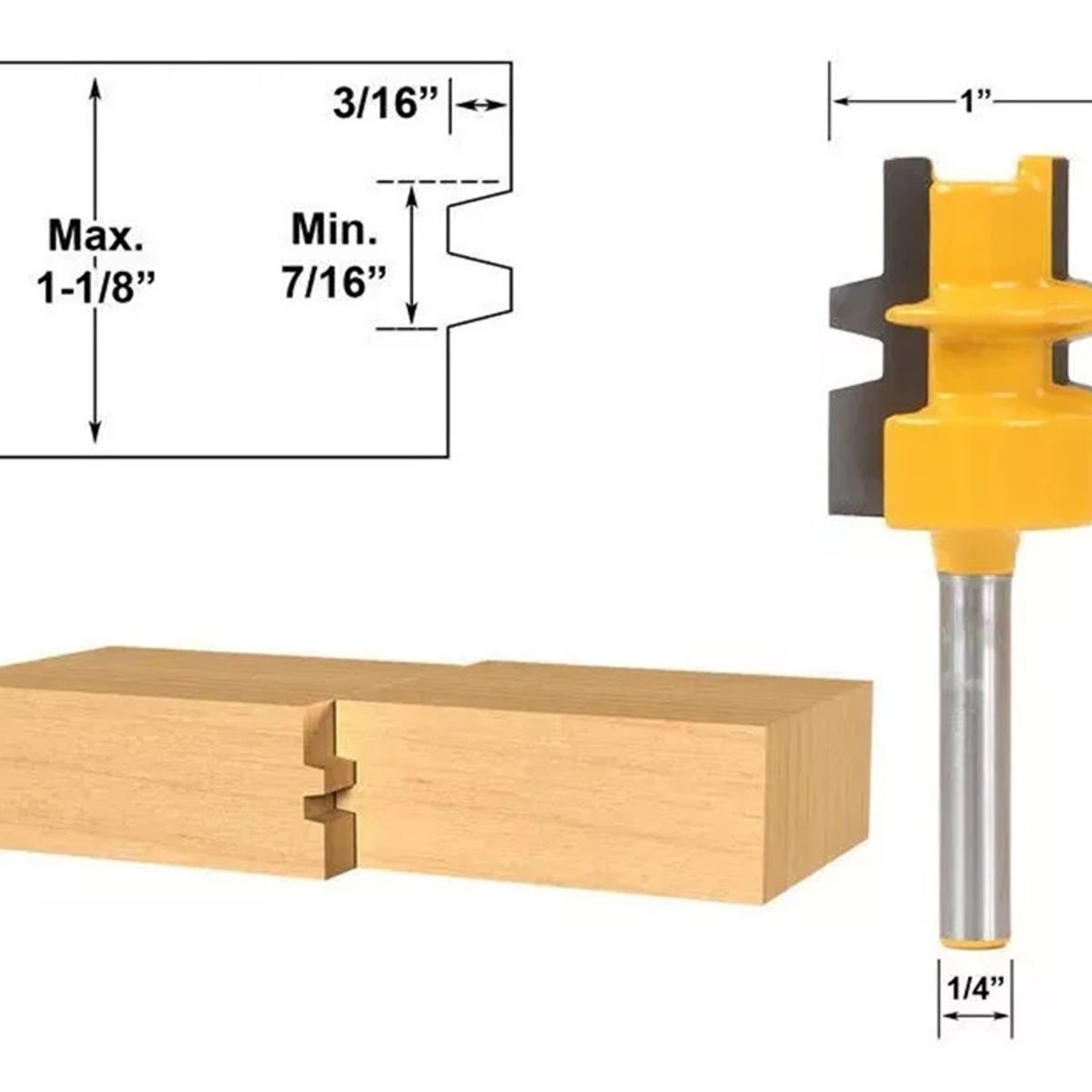 GENERICO - FRESA  MADERA ENSAMBLE MACHIMBRADO ¼ X 1¼