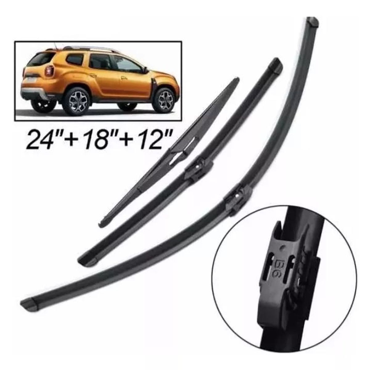 KUANGYE - Set 3 Plumillas Limpiaparabrisas Para Renault Duster 2017-20