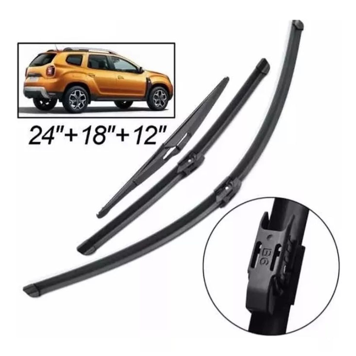 KUANGYE - Set 3 Plumillas Limpiaparabrisas Para Renault Duster 2017-20