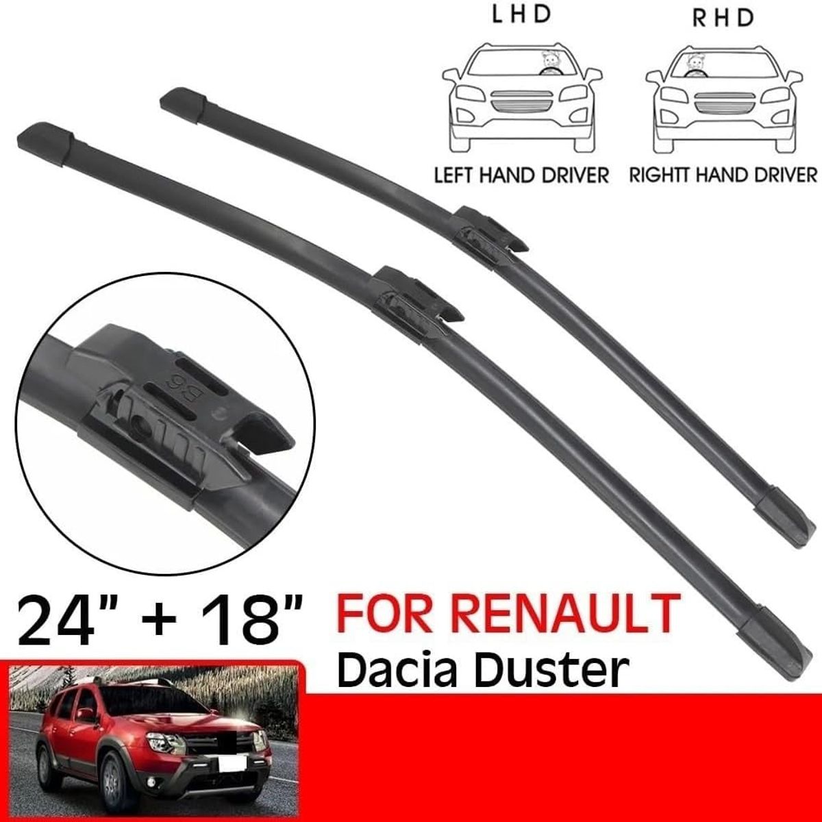 KUANGYE - Set 3 Plumillas Limpiaparabrisas Para Renault Duster 2017-20