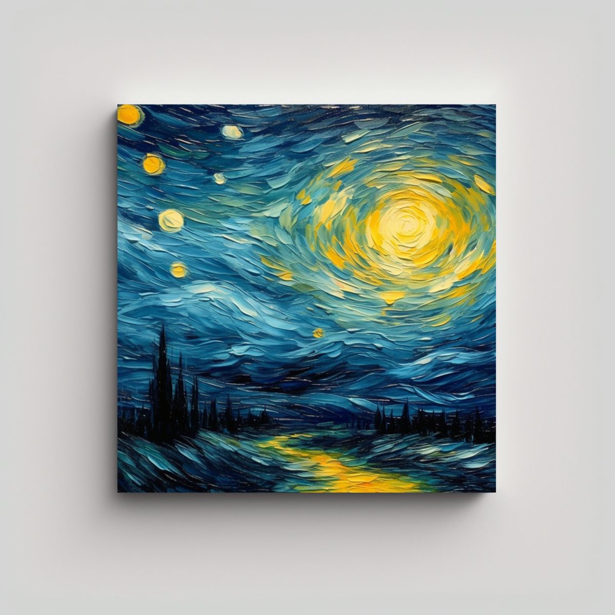 GENERICO - Lienzo De Tela Colores Estilo Cielo Del Norte Al 60x60 Cm