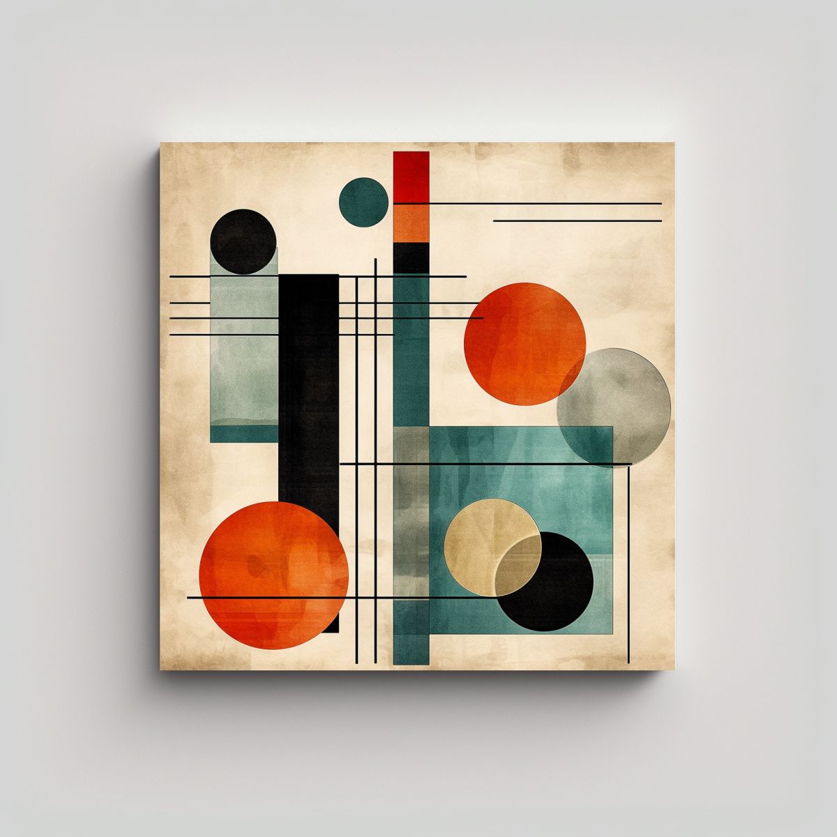 GENERICO - Pintura De Pared Abstracta Geométrica Moderna De 80x80 Cm