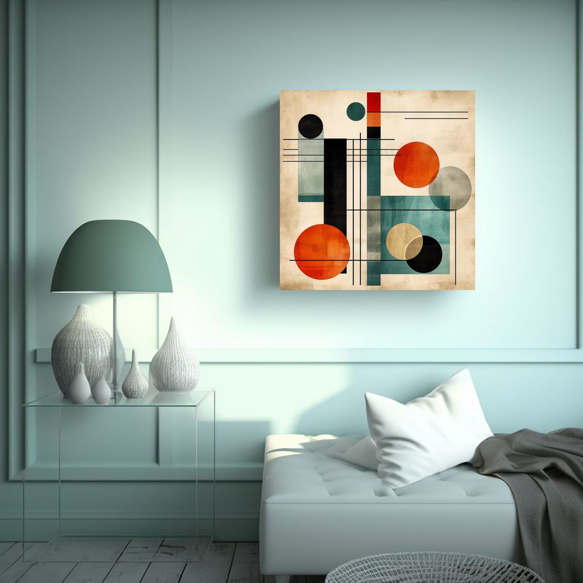 GENERICO - Pintura De Pared Abstracta Geométrica Moderna De 80x80 Cm