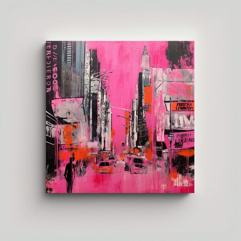 GENERICO - Lienzo Expresión Obra Maestra 40718 Ciudad 50x50 Cm