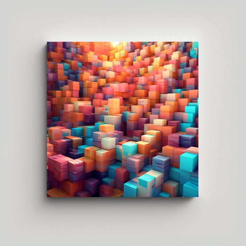 GENERICO - Pinturas Decorativas De Arte Generativo Estilo 90x90 Cm