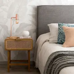 KABECEROS - RESPALDO DE CAMA LAVABLE CON FUNDA FUELLE - 1.5 PLAZAS - LINO TUCUMAN GRIS