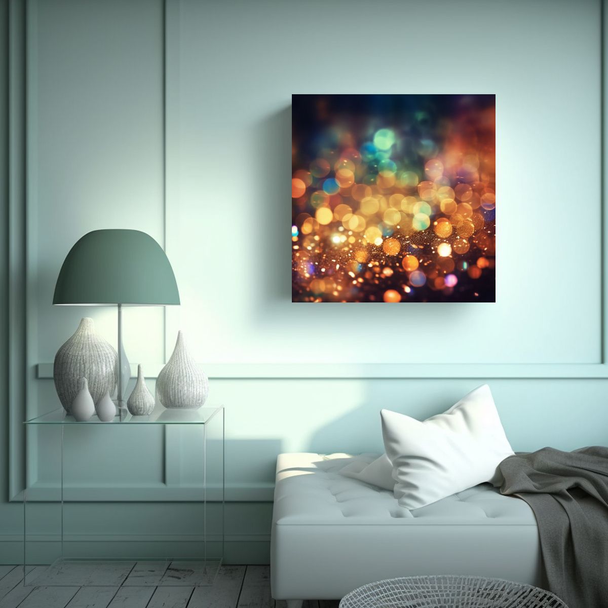 GENERICO - Lienzo Moderno Textura Bokeh X Glitter 60x60 Cm