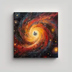 GENERICO - Cuadro Lienzo Finas Líneas Escena Pintura Estilo 80x80 Cm