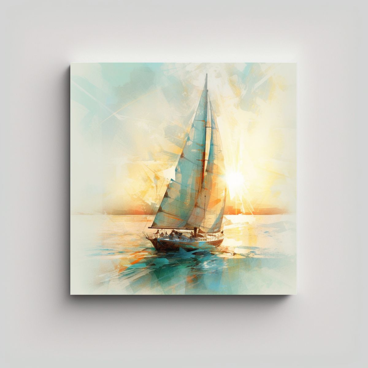 GENERICO - Cuadro De Pared Cuadrado: Velero En El Mar Al 50x50 Cm
