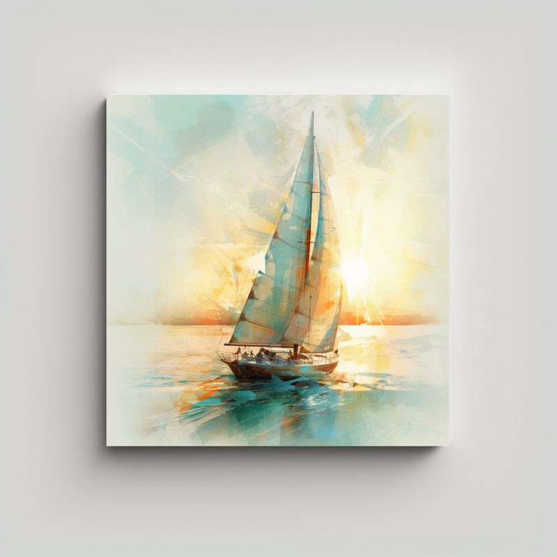 GENERICO - Cuadro De Pared Cuadrado: Velero En El Mar Al 60x60 Cm