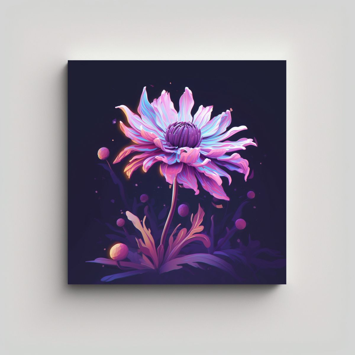 GENERICO - Pintura Mural Moderna Aya Flower Purple 90x90 Cm