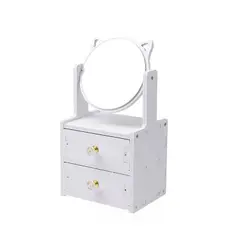 ANGELES DEL HOGAR - ORGANIZADOR CAJÓN MAQUILLAJE CON ESPEJO 2 CAJONES
