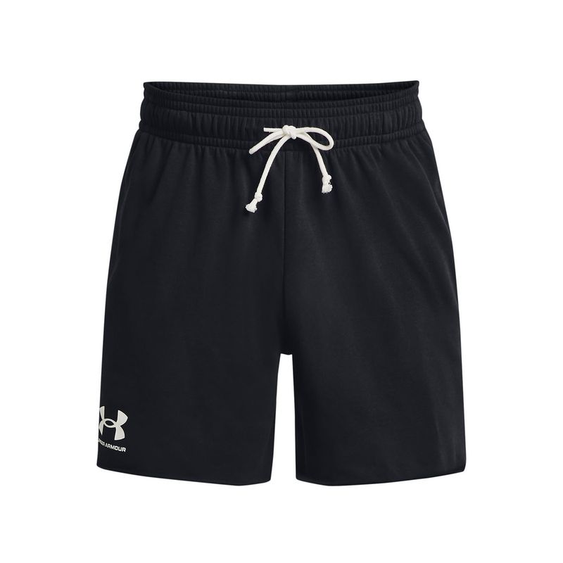 UNDER ARMOUR - Shorts Rival Terry de 6" para hombre Negro UNDER ARMOUR