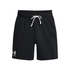 UNDER ARMOUR - Shorts Rival Terry de 6 para hombre Negro