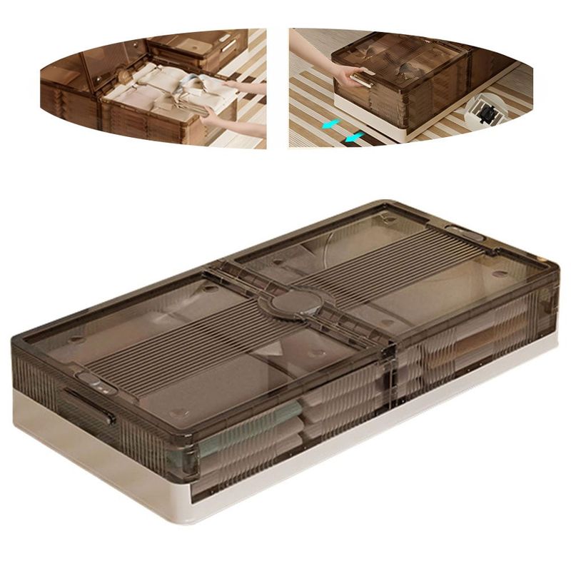 EVERSO - Caja Organizador De Ropa Con Ruedas Bajo Cama Multiuso 82x40x15