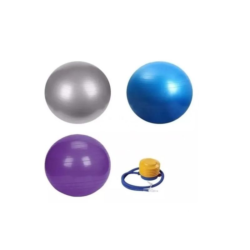 GENERICO - Pelota Balón Yoga 55 Cm Pilates Con Inflador Set 2 unid Mix