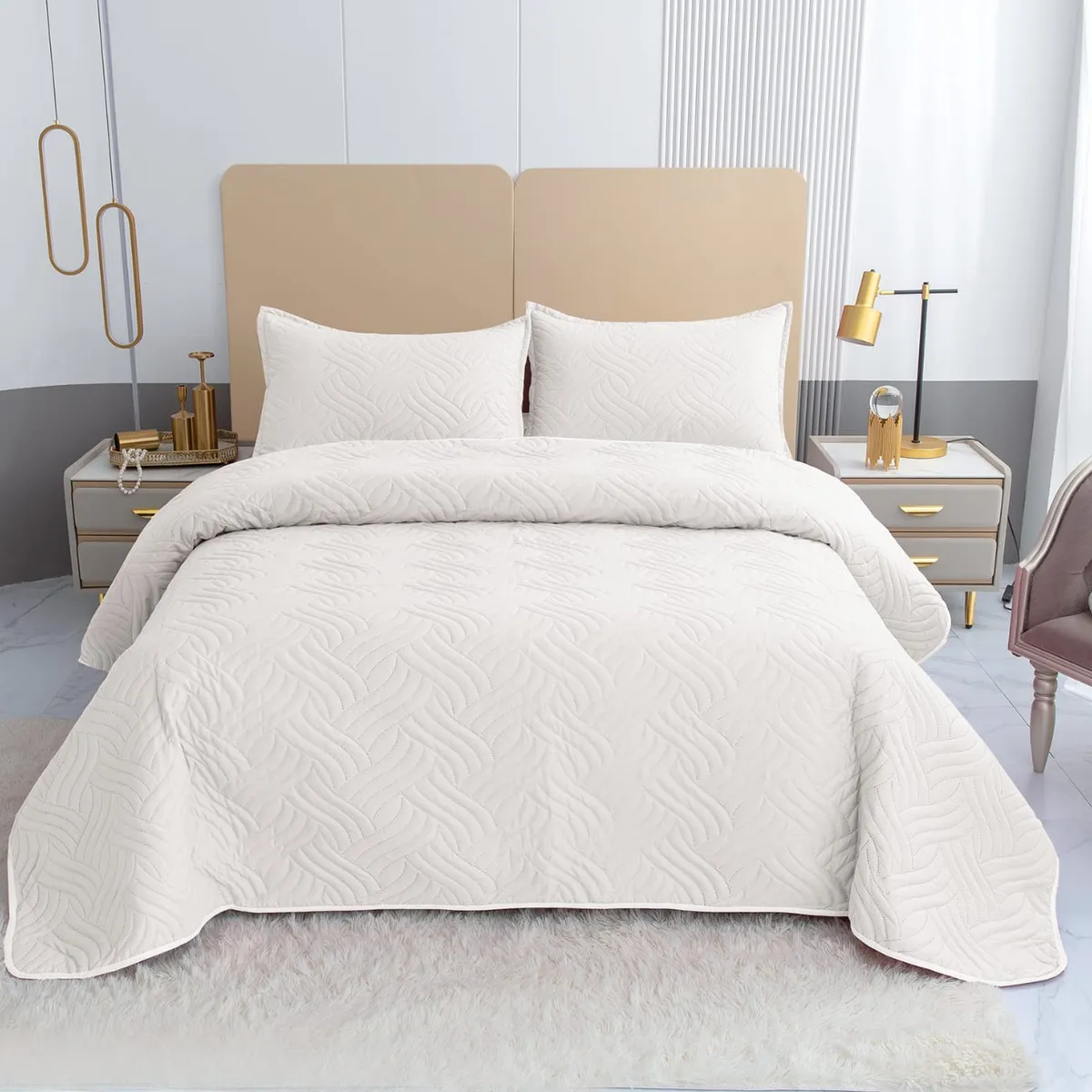 GENERICO - Quilt de Verano King Color Blanco