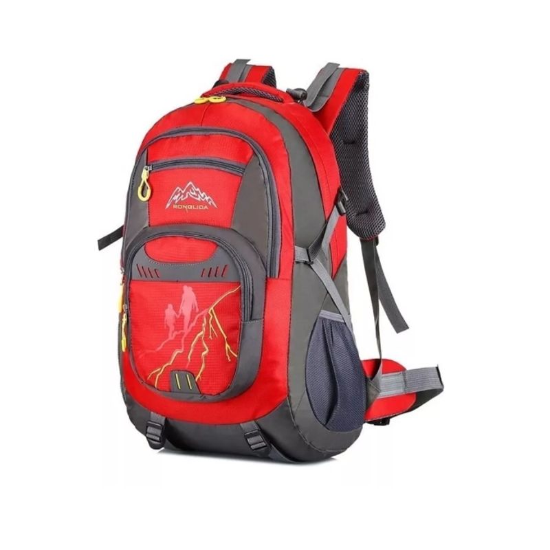 GENERICO - Mochila Trekking Camping 50 Litros Impermeable Roja