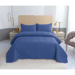 GENERICO - Quilt de Verano 2 plazas. Color Azul Rey
