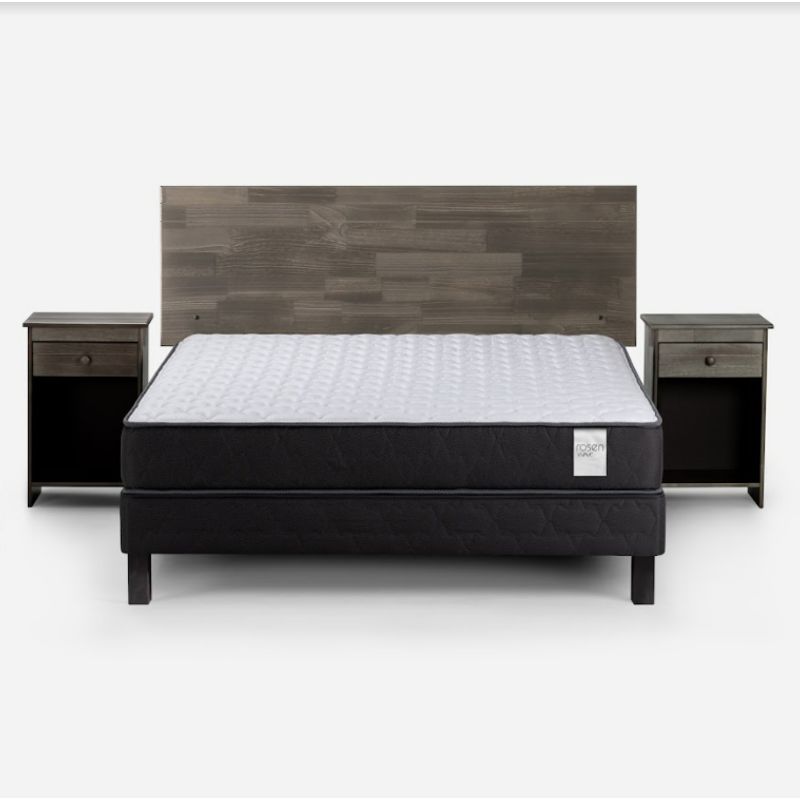 ROSEN - Cama Europea Wave 2 Plazas 150x190 cm+ Muebles Tabor Grafito