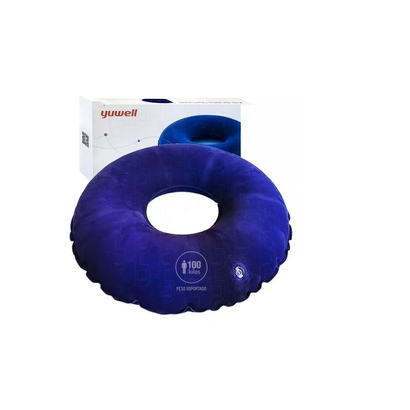 GENERICO - Cojin Picarón Antiescaras Inflable Silla Rueda Blue