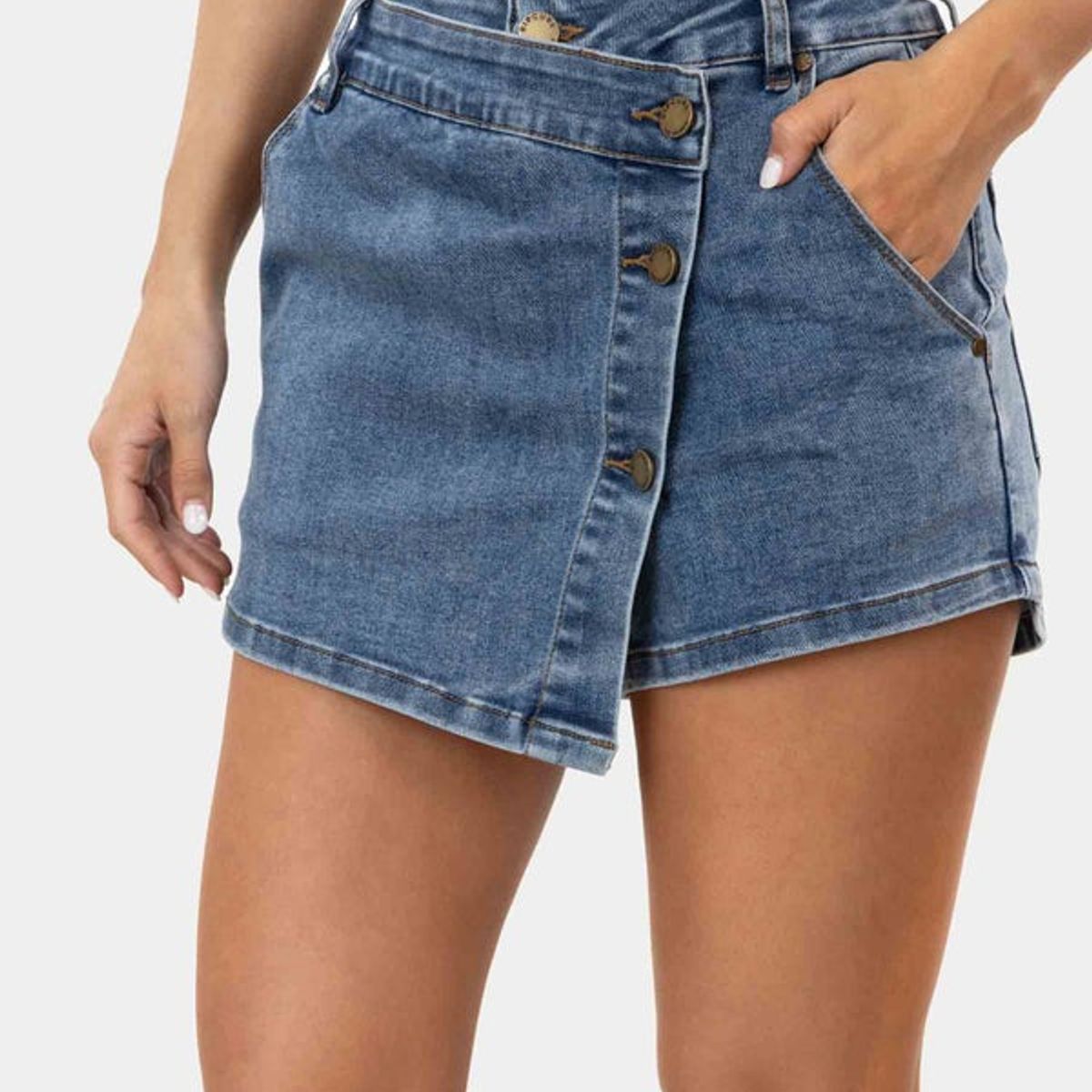 RIP CURL - Short Jeans Fly Skirt Gris Mujer Rip Curl - Gris