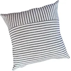 MANDIRHOME - Funda de Cojín Natural Lino Listado Liso Negro 45x45cms