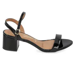 VIZZANO - Sandalia Mujer Efecto Charol Taco Cuadrado Negro
