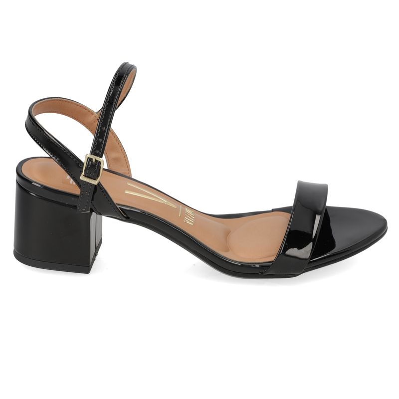 VIZZANO - Sandalia Mujer Efecto Charol Taco Cuadrado Negro