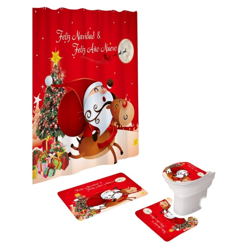 GENERICO - Set Navidad 4 Piezas Decoración Baño Festiva 29o1