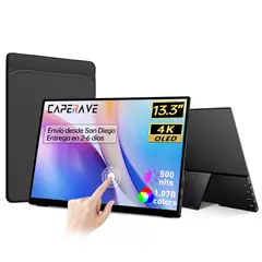 CAPERAVE - Monitor portátil con pantalla táctil Oled 4K de 13.3 pulgadas