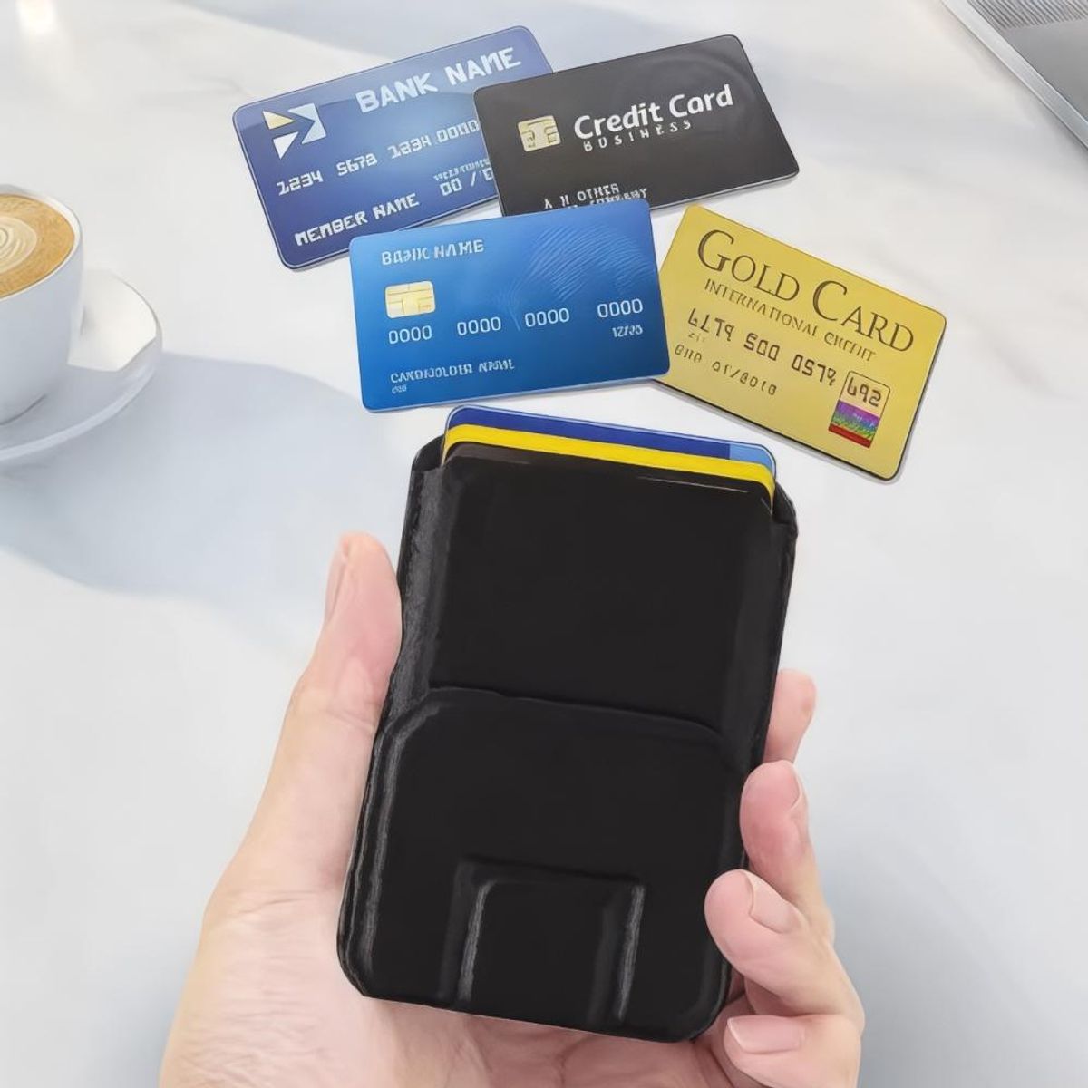 GAOR - Soporte Magnético tarjetero Stand Magsafe para iPhone 16 15 14 - Negro