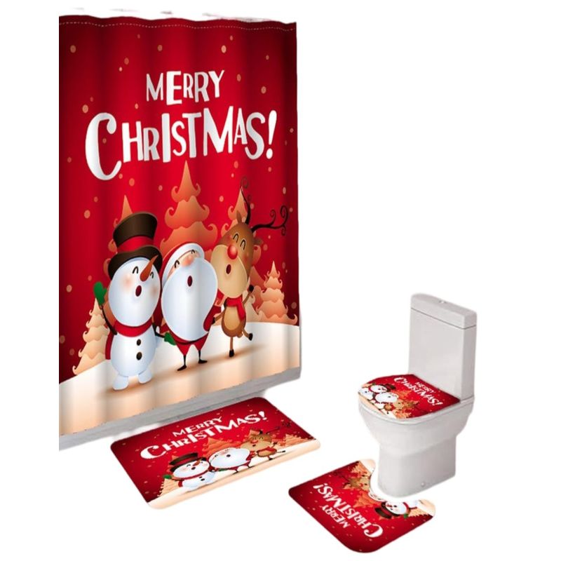GENERICO - Set Navidad 4 Piezas Decoración Baño Festiva 29o2