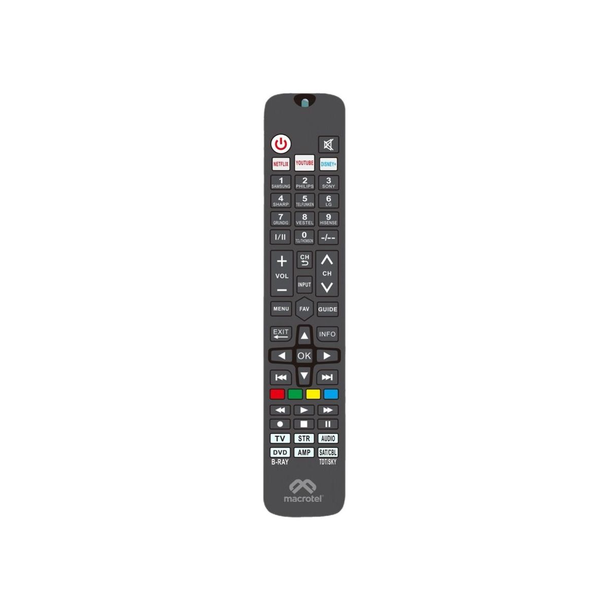 MACROTEL - Control Remoto Universal / 6 en 1 Smart TV