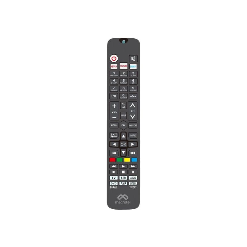 MACROTEL - Control Remoto Universal / 6 en 1 Smart TV