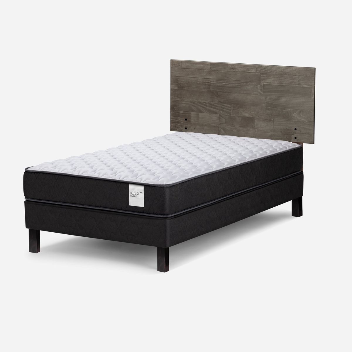 ROSEN - Cama Europea Wave 1 Plaza 90x190 cm + Respaldo Tabor